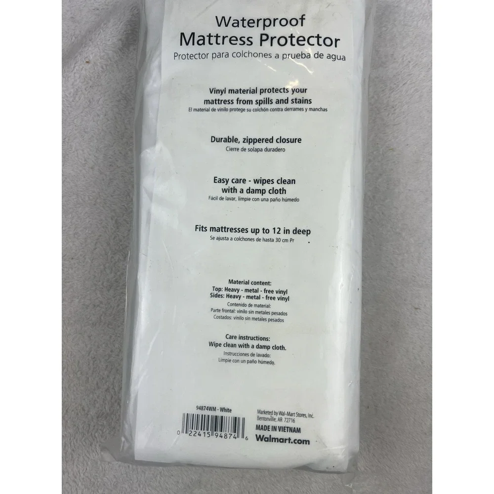 Mainstays Vinyl Zippered Waterproof‎ Mattress Proctector Queen 60X80